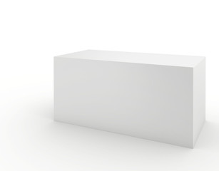 Blank cardboard package box on white background. 3d render.