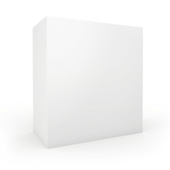 Blank box on white background. 3d render.
