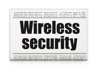 Protection concept: newspaper headline Wireless Security