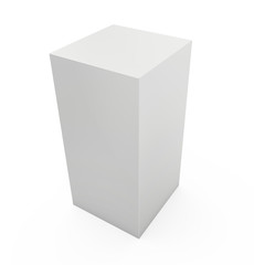 Blank box on white background. 3d render.