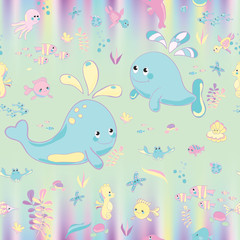 Obraz premium Sea Pattern modern style delicate color.