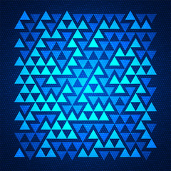 Colourful background with blue triangles.