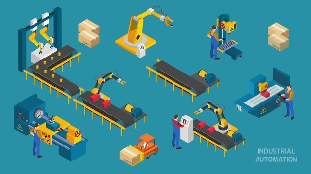 Robot conveyor video animation footage