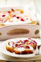 strawberry roll. .selective focus.