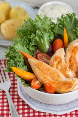 Closeup of fresh chicken salad.
