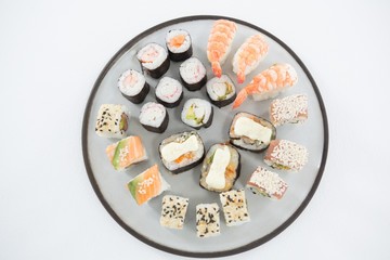 Various sushi on plate