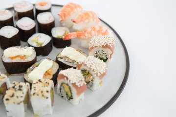 Various sushi on plate