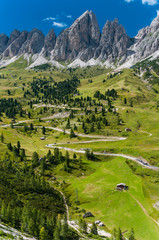 Obraz premium Dolomites landscape with mountain road. Italy