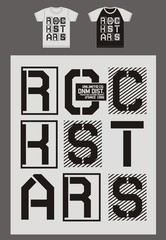 Vintage Rock Stars Typography Design For Template T-shirt, Poster, Vector.