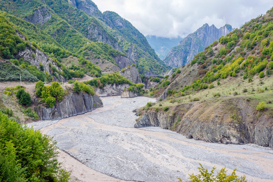 View over Lahich river bed torrent