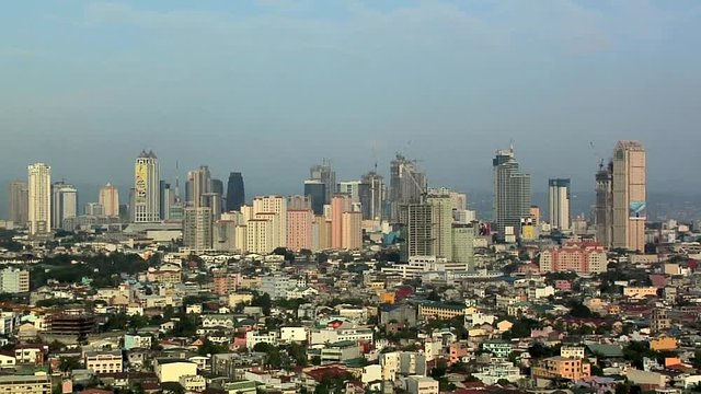 Elevated View to the High Rise Buildings of Ortigas, Manila, Philippines