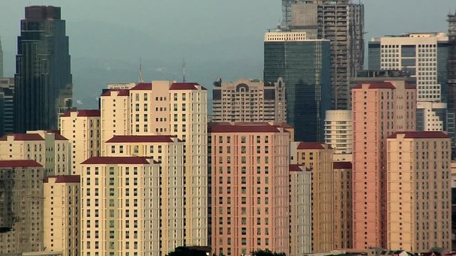 Elevated View to the High Rise Buildings of Ortigas, Manila, Philippines