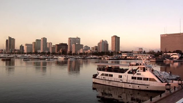 View of Roxas Blvd and Malate High Rise Buildings late Afternoon