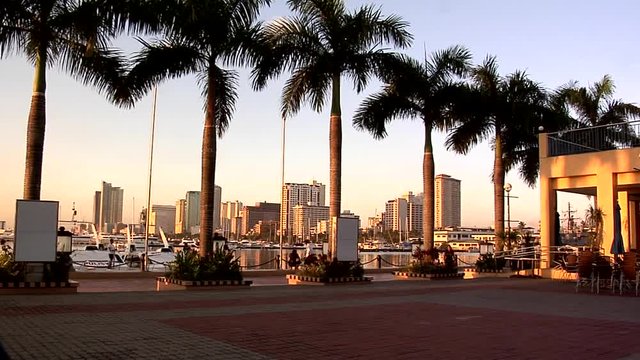 View of Roxas Blvd and Malate High Rise Buildings late Afternoon