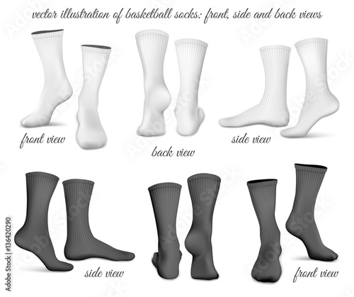 Download "Basketball socks. Front. Side and back views" Stock image ...
