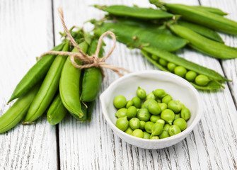 green peas on a table