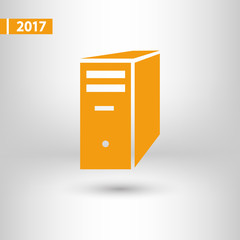 computer server icon, vector illustration. Flat design style