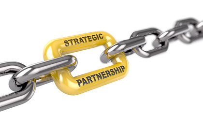 Obraz premium Strategic Partenership / Chain / Metal, 3d