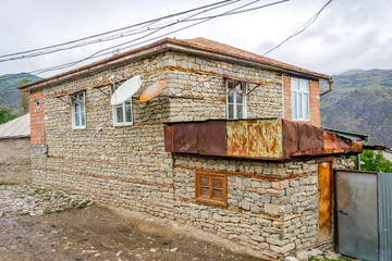Street made of stone, Lahich, Azerbaijan