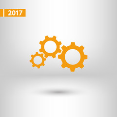 gears icon, vector illustration. Flat design style 