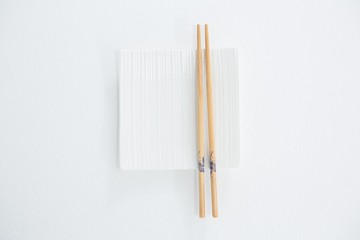 Chopstick with empty plate