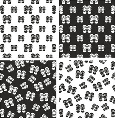 Flip Flops Big & Small Aligned & Random Seamless Pattern Set