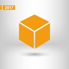 3d cube logo design icon, vector illustration. Flat design style