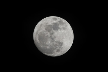 Fototapeta na wymiar Full moon Full moon taken on November 13,2016 ,isolated on black background. 