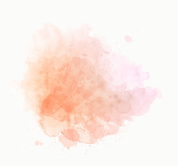 Salmon pink watercolor splash vector