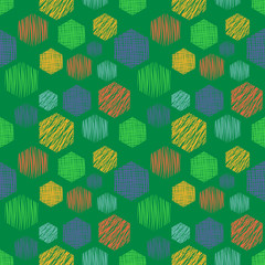 Seamless vector geometrical pattern. Endless background with hand drawn textured geometric figures. Graphic illustration, print for wrapping, background, cover, surface