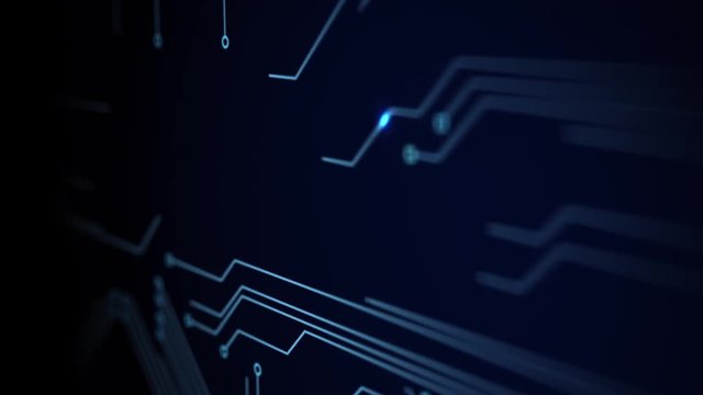 Circuit Board animations:
Full HD After Effects perspective Camera animation with blur and depth of field and little trail lights