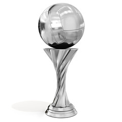 silver trophy with volleyball