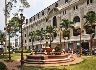 Naklejka premium Park near Municipal theatre in Ho Chi Minh. Vietnam