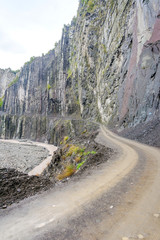 Dangerous road to Lahich, Azerbaijan