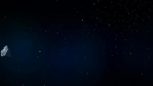 Asteroid or comet in space. Stone before how to enter into the earth's atmosphere