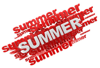 Word summer.  Image with clipping path