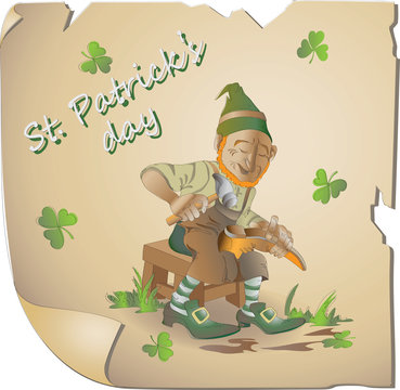 Fabulous shoes. Leprechaun. St. Patrick's Day. Vector image of the hero national holiday. Cartoon-style.
