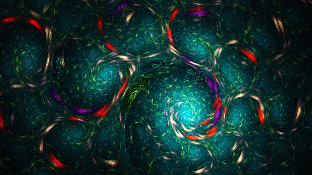 Twist. Dangerous whirlpool. 3D surreal illustration. Sacred geometry. Mysterious psychedelic relaxation pattern. Fractal abstract texture. Digital artwork graphic astrology magic