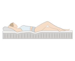correct posture during sleep. vector illustration.