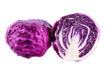 Obraz premium Purple cabbage isolated on white background