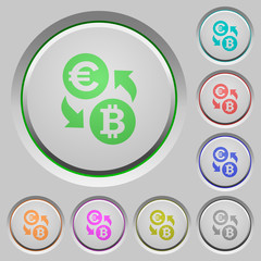 Euro Bitcoin money exchange push buttons