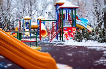 Winter children's playground