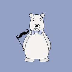 Vector polar bear. Cartoon illustration