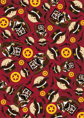 Cute Cartoon Cowboy Sheriff Pattern