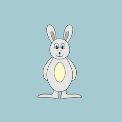 Vector baby rabbit. Cartoon illustration