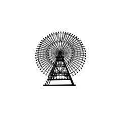 ferris wheel illustration isolated on white