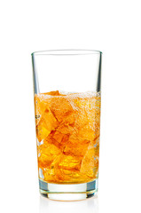 Ice drink in glass on white background