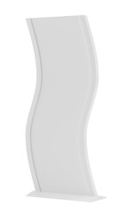 Trade exhibition stand on white background. 3d rendering.