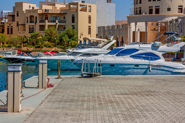 Boats in Tala Bay, Aqaba, Jordan
