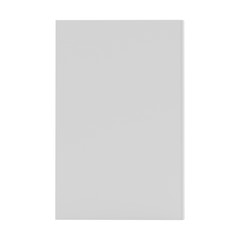 Blank vertical book cover template front side standing on white surface Perspective view. 3d rendering